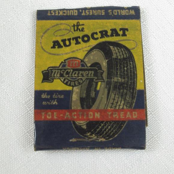 3 Vintage Matchbook Covers Utilite, Acme Batteries, McClaren Tires Autocrat RARE - Picture 10 of 12